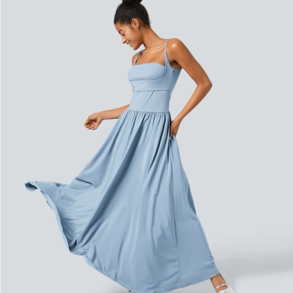 HALARA Breezeful™ Pocket Flowy Flare Maxi Quick Dry Casual Slip Dress - Picture 6 of 6